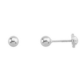 Pendientes Oro Blanco Bolita 4 mm